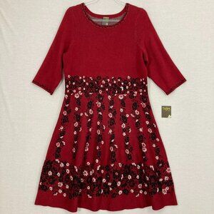 Taylor Red Floral Long Sleeve Dress